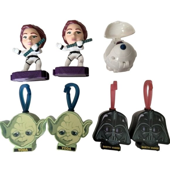 Lot of 7 Star Wars McDonalds Happy Meal Toys Black Widow Yoda Darth 2019 2020 - Picture 1 of 16